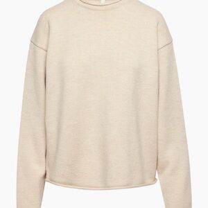 Aritzia The Babaton Group The Study Sweater 100% Wool Cream Rolled Crewneck